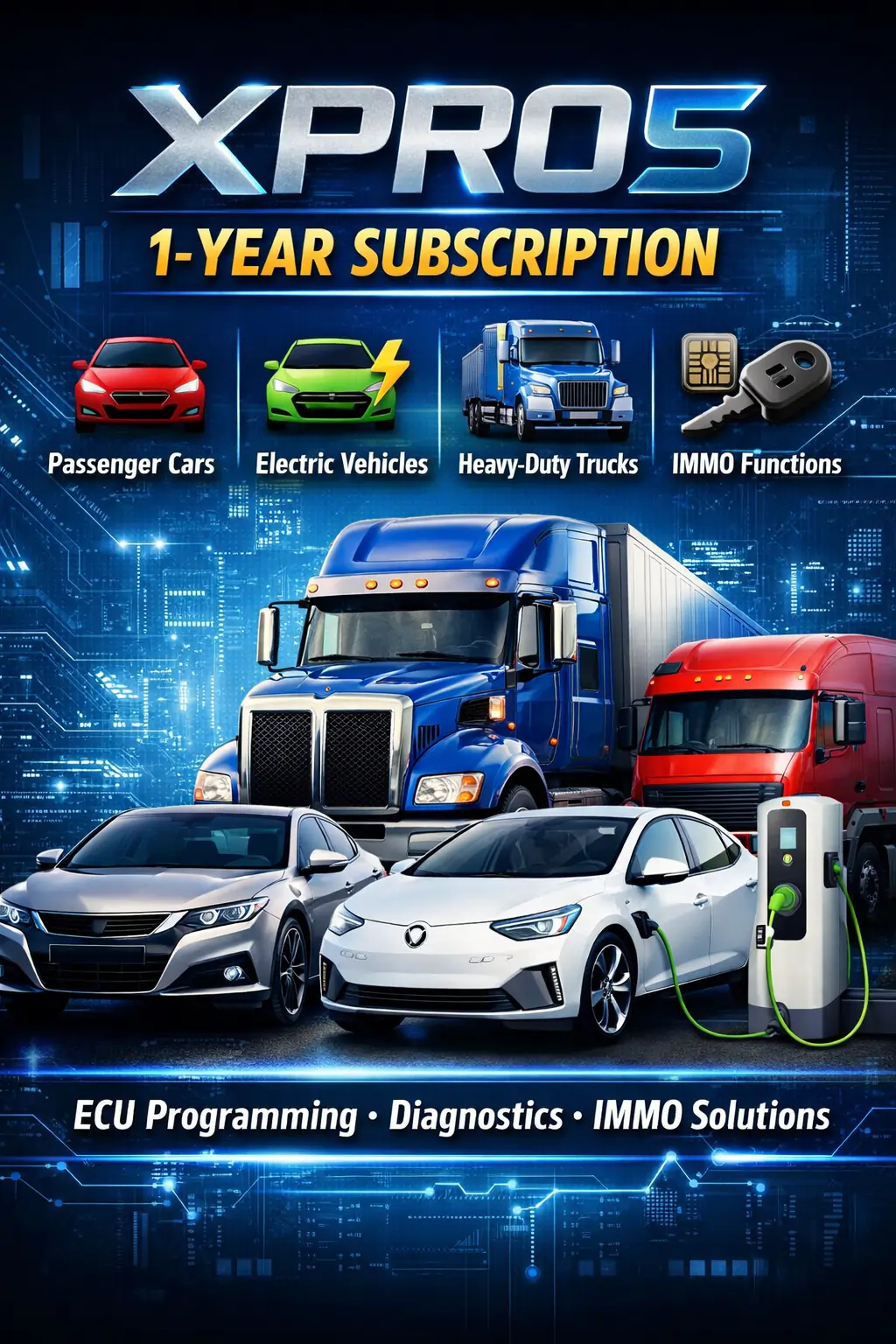 Xpro5 Subscription 1 year (Passenger cars + Electric cars + Heavyduty trucks + Immo)